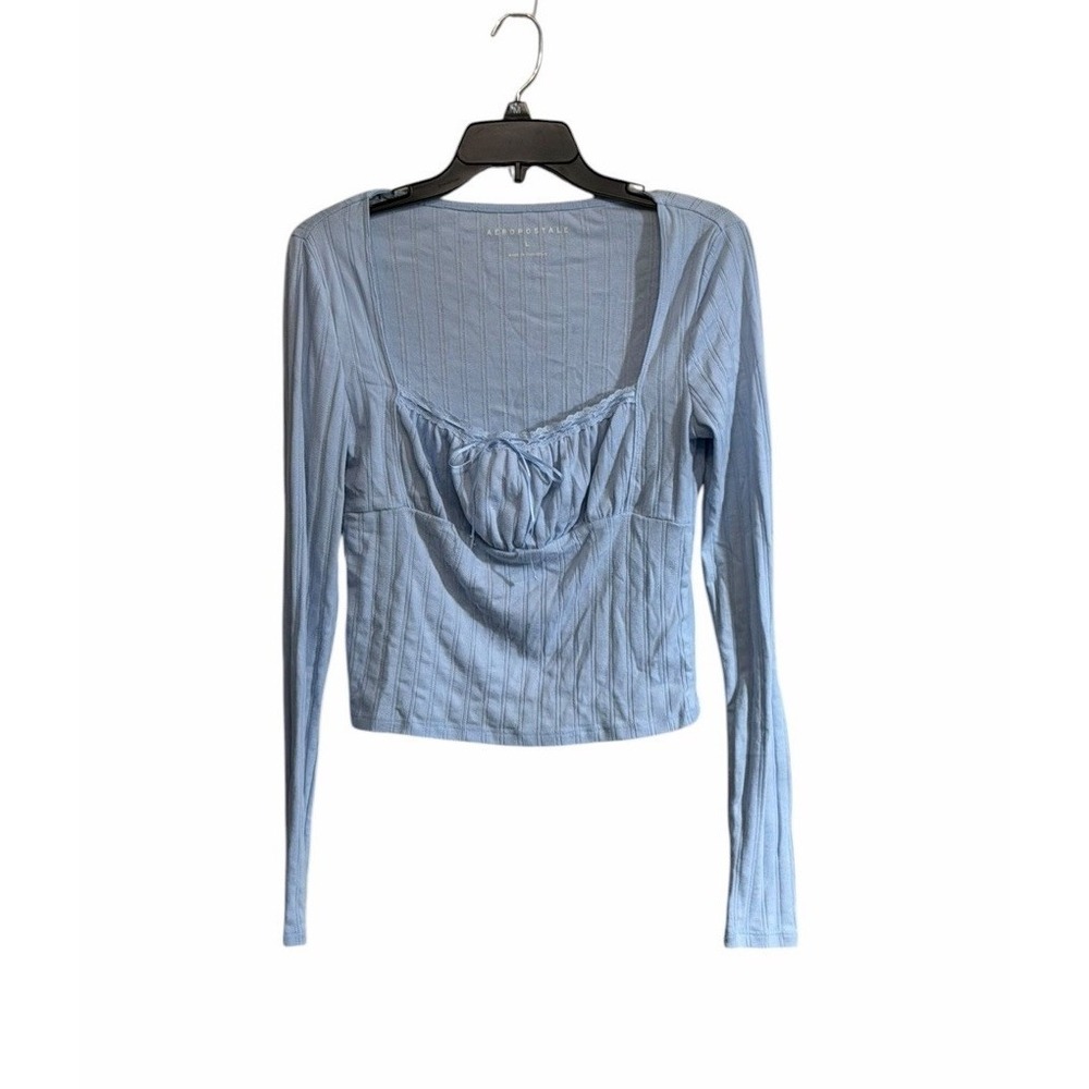 Y2K Aeropostale large Milkmaid  Top Long Sleeve Fitted Cropped Coquette